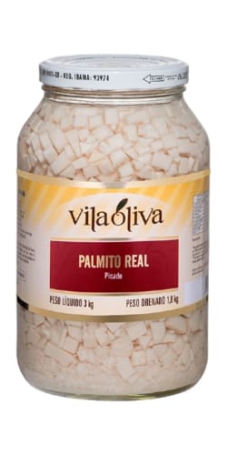 Palmito Pupunha Picado Vila Oliva 1,8Kg - 6 Unidades